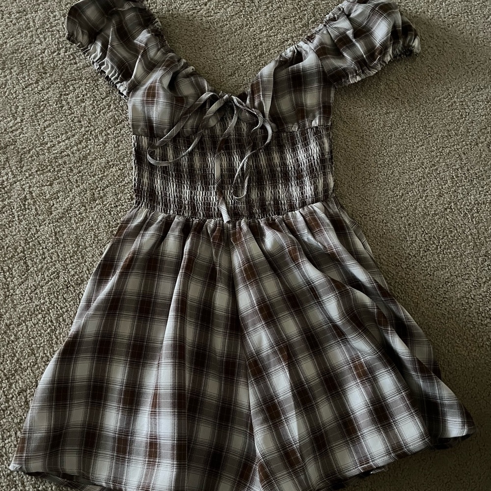 Plaid Off-Shoulder Dress
